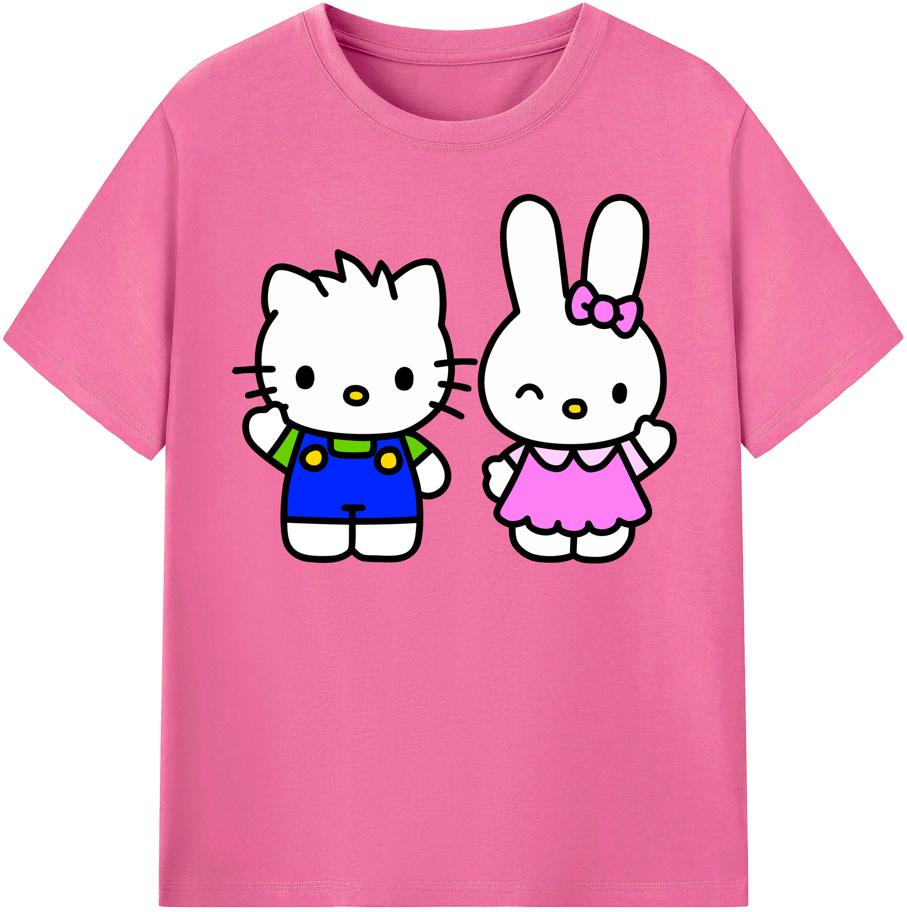 （画像用） Hello Kitty ハローキティ レディースカジュアルプリントTシャツ（綿100％）